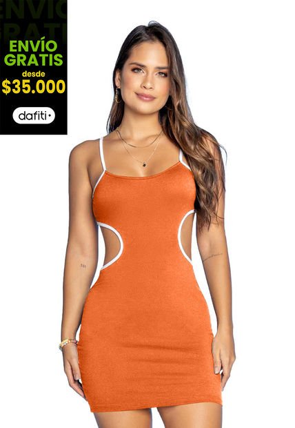 Vestido Corto Mujer Naranja Atypical 4336