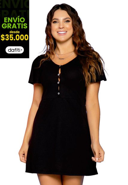Vestido Corto Mujer Negro Atypical 32582