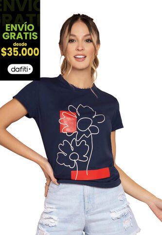 Camiseta Mujer Azul Navy Atypical 9560 Atypical