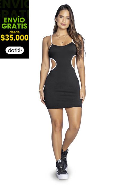 Vestido Corto Mujer Negro Atypical 4336