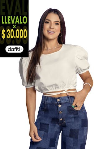 Crop Top Mujer Marfil Atypical 4534 Atypical