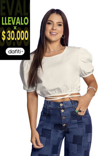 Crop Top Mujer Marfil Atypical 4534
