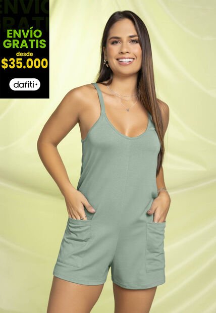 Enterizo Corto Mujer Verde Oliva Atypical 2256