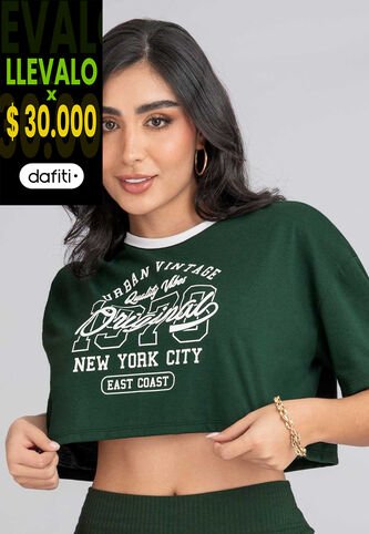 Camiseta Mujer Verde Pino Atypical 113278 Atypical