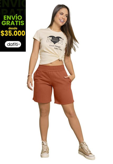 Bermuda Short Mujer Ladrillo Atypical 6667