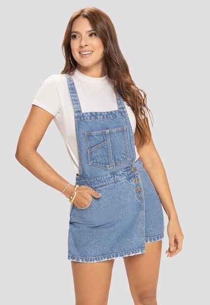 Jardinera Corta Mujer Azul Atypical 265