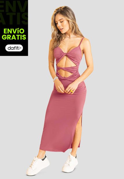 Vestido Mujer Rosa Atypical 101951