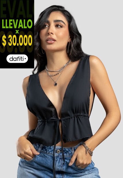 Blusa Mujer Negro Atypical 104344