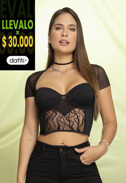 Blusa Mujer Negro Atypical 2386