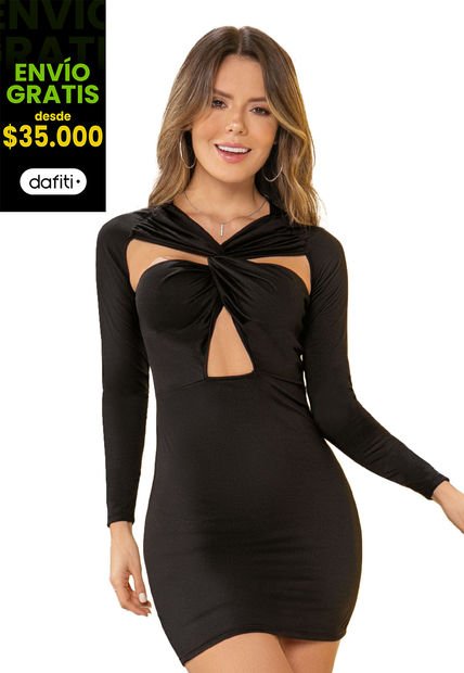 Vestido Corto Mujer Negro Atypical 34442