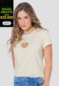 Camiseta Mujer Crema Atypical 111804 de Atypical