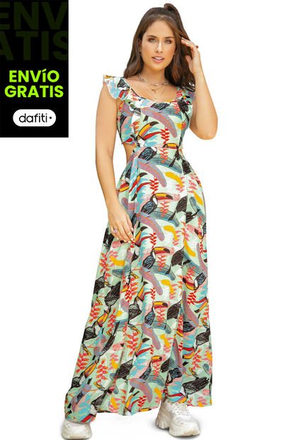 Vestido Largo Mujer Multicolor Atypical 92446