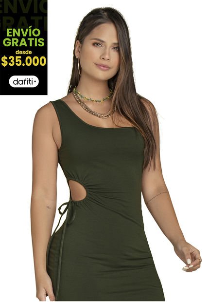 Vestido Juvenil Verde Militar Atypical 93562