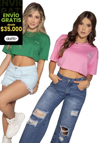 Camiseta Paq X2 Mujer Multicolor Atypical 3829 Atypical