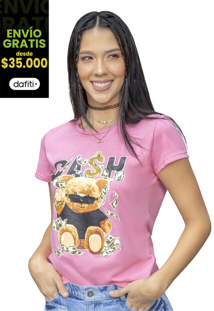 Camiseta Juvenil Rosado Atypical 5514