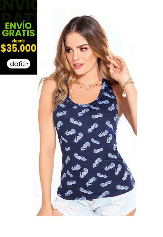 Blusa Juvenil Femenino Estampado - Azul Navy Atypical Atypical