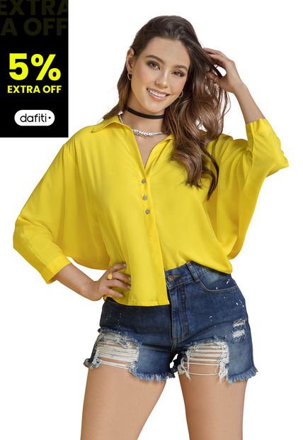 Camisa Mujer Amarillo Atypical 89114