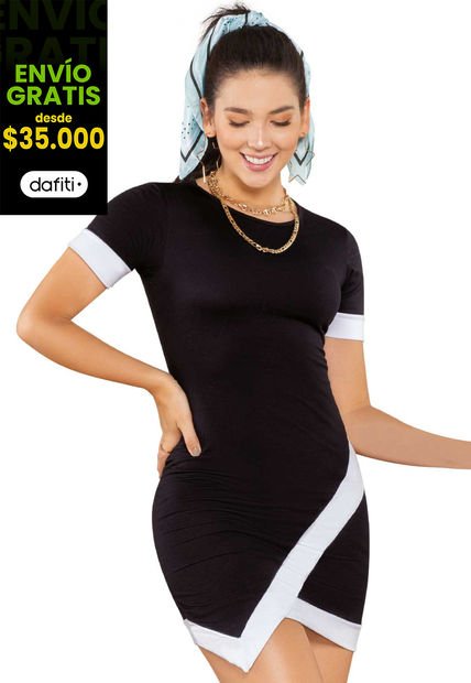 Vestido Corto Mujer Negro Atypical 87052