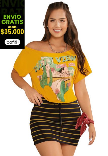 Conjunto Mujer Amarillo Atypical 88083