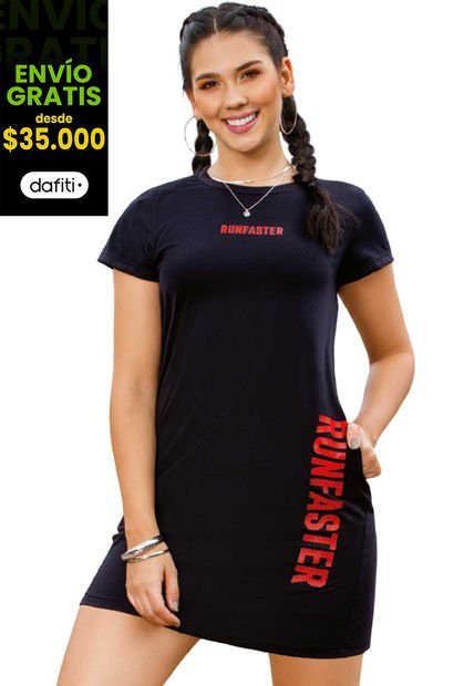 Vestido Mujer Negro Atypical 82985