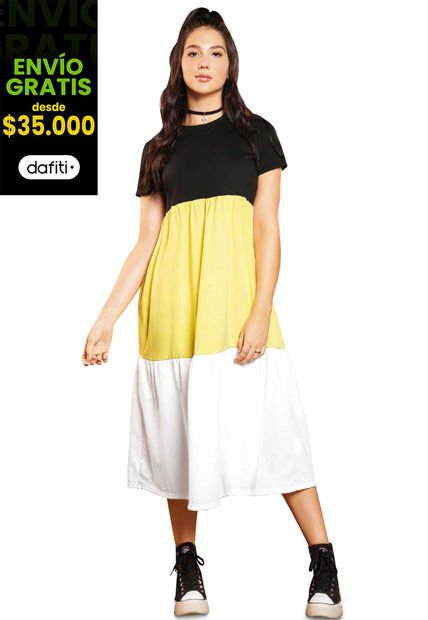 Vestido Mujer Amarillo Atypical 87430