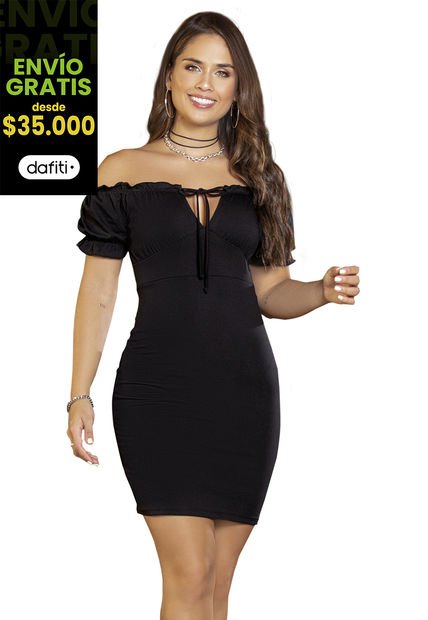 Vestido Corto Mujer Negro Atypical 92438
