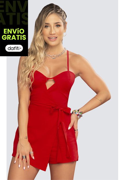 Enterizo Corto Mujer Rojo Atypical 16993