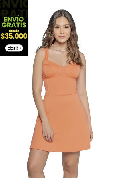 Vestido Corto Mujer Mandarina Atypical 5915