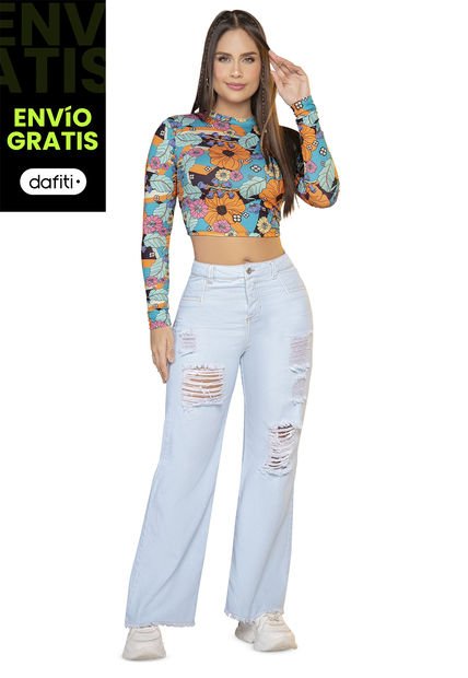 Pantalón Mujer Azul Claro Atypical 33463