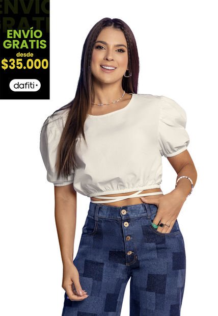 Crop Top Mujer Marfil Atypical 4534