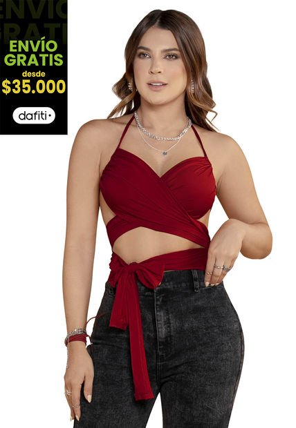 Crop Top Mujer Vinotinto Atypical 89124