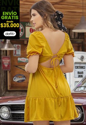 Vestido ATYPICAL 83281 Mostaza