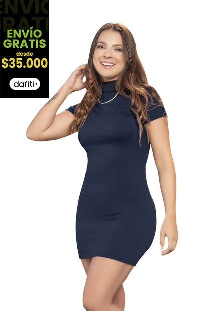 Vestido Mujer Azul Navy Atypical 7006