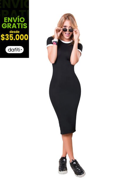 Vestido Corto Juvenil Femenino Negro Atypical