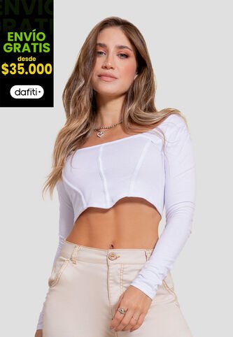 Crop Top Mujer Blanco Atypical 106871 Atypical