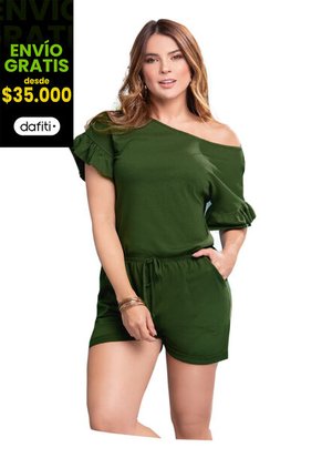 Enterizo Corto Juvenil Femenino Verde Militar Atypical