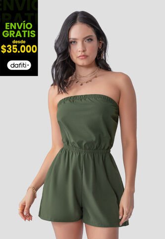 Enterizo Corto Mujer Verde Militar Atypical 106185 Atypical