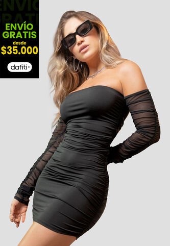 Vestido Corto Mujer Negro Atypical 105440 Atypical