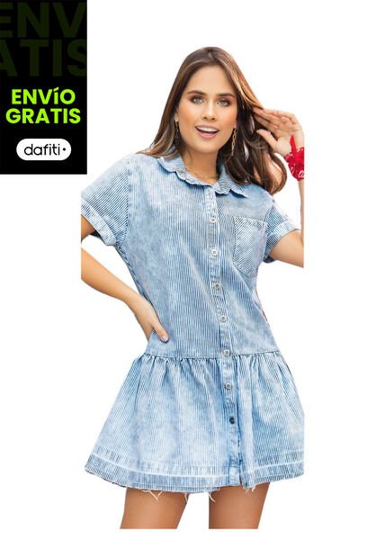 Vestido Juvenil Femenino Azul Atypical