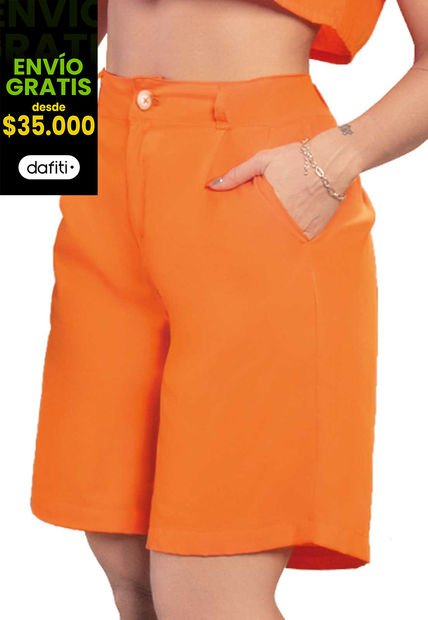 Bermuda Short Mujer Naranja Atypical 89576