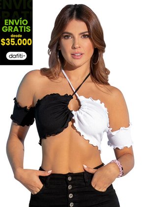 Crop Top Mujer Negro Atypical 92668