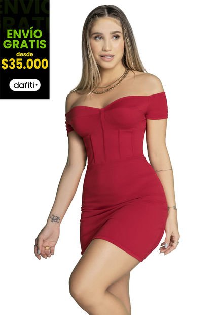 Vestido Corto Mujer Rojo Atypical 4555