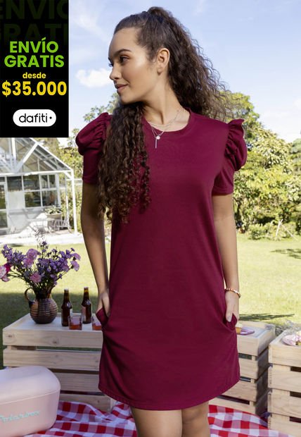 Vestido Corto Mujer Cereza Atypical 2248