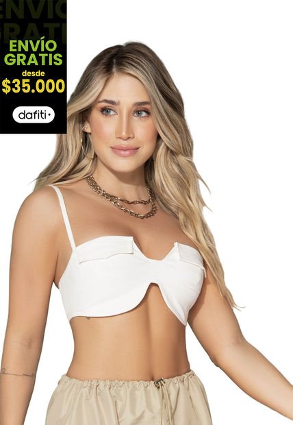Crop Top Mujer Marfil Atypical 5518
