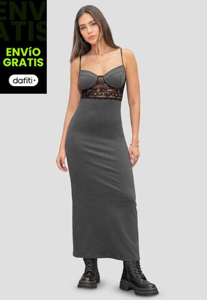 Vestido Mujer Negro Cross Atypical 112083