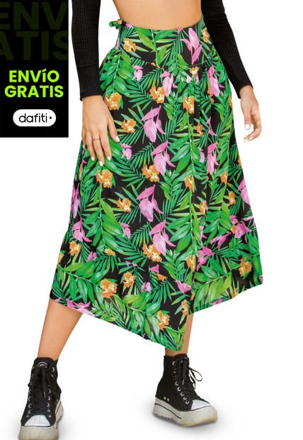 Falda Larga Mujer Verde Atypical 92435