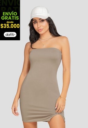 Vestido Corto Mujer Café Pardo Atypical 106912