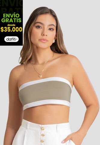Crop Top Mujer Café Pardo Atypical 107879 Atypical
