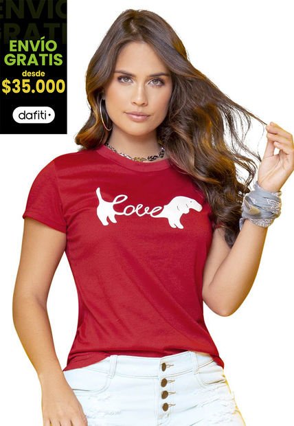Camiseta Mujer Rojo Atypical 86653
