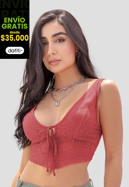 Crop Top Mujer Rojo Atypical 106603